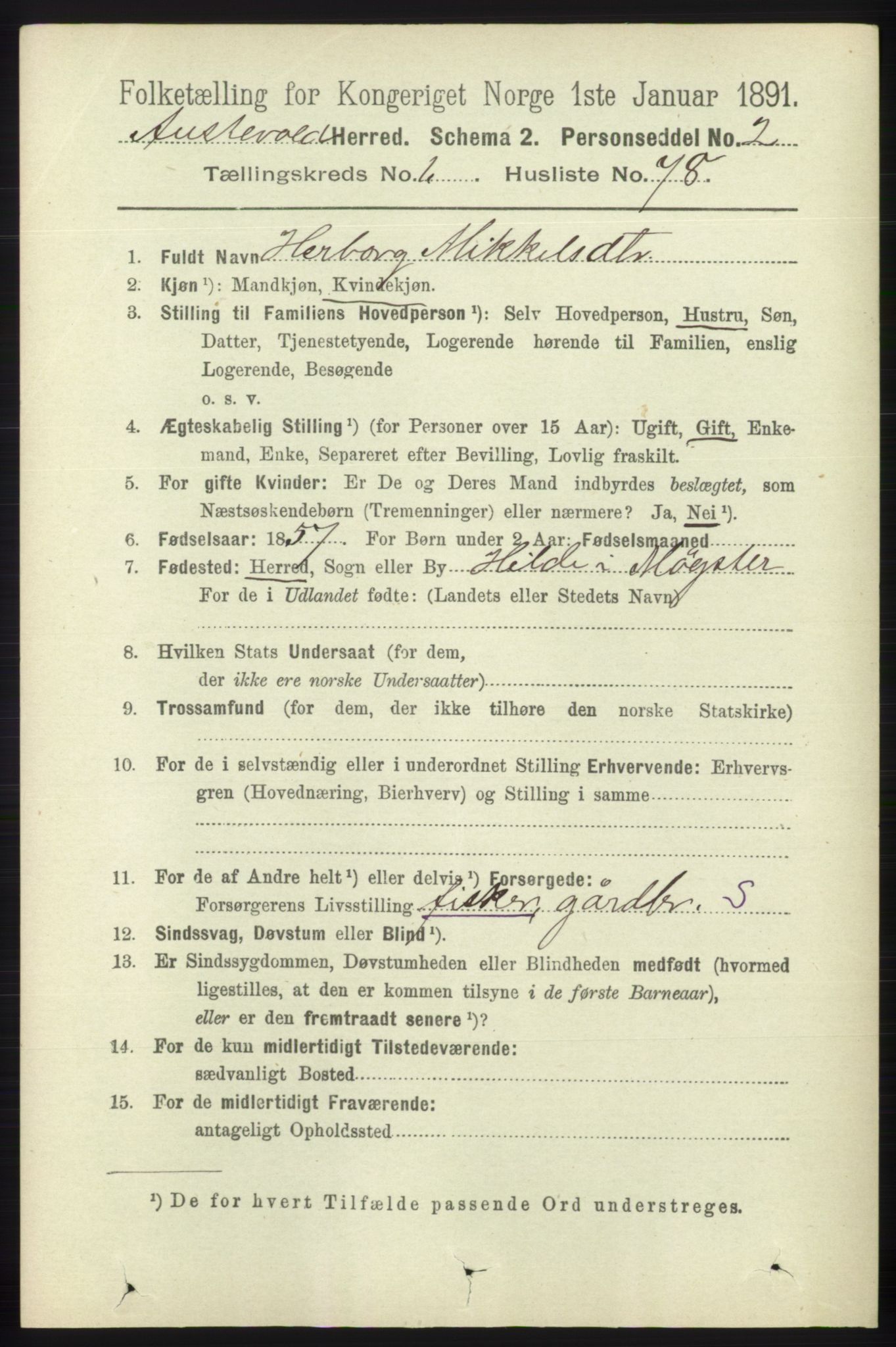 RA, 1891 census for 1244 Austevoll, 1891, p. 553