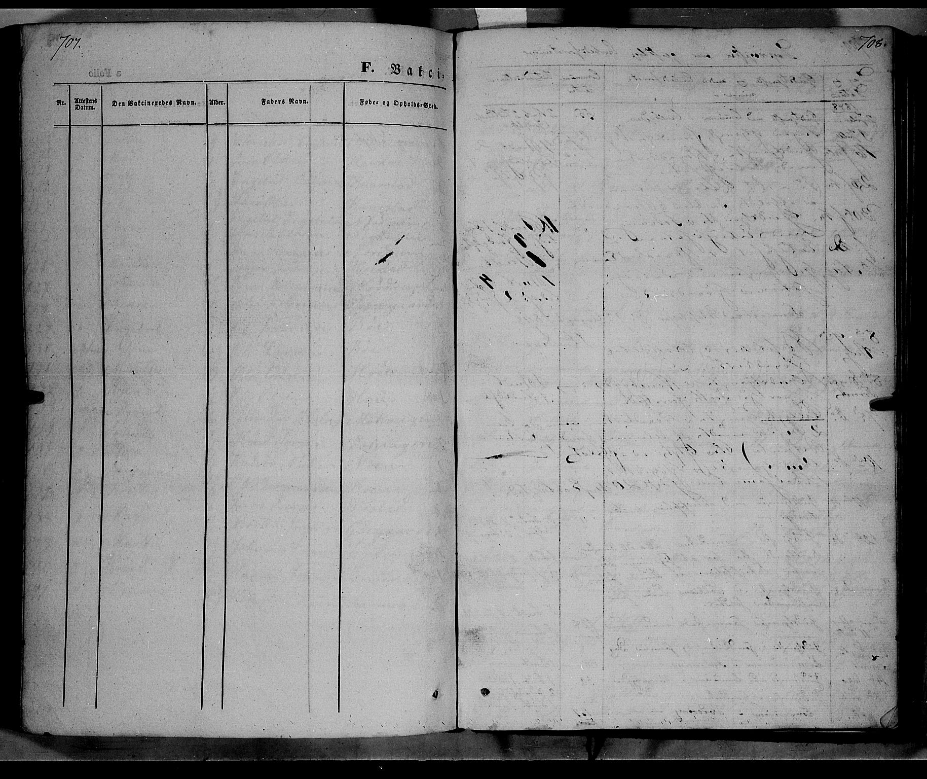 Ringebu prestekontor, SAH/PREST-082/H/Ha/Haa/L0006: Parish register (official) no. 6, 1848-1859, p. 707-708