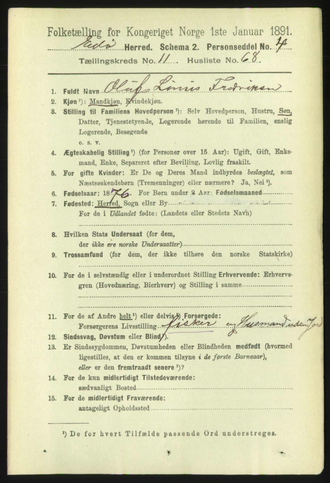 RA, 1891 census for 1573 Edøy, 1891, p. 3322