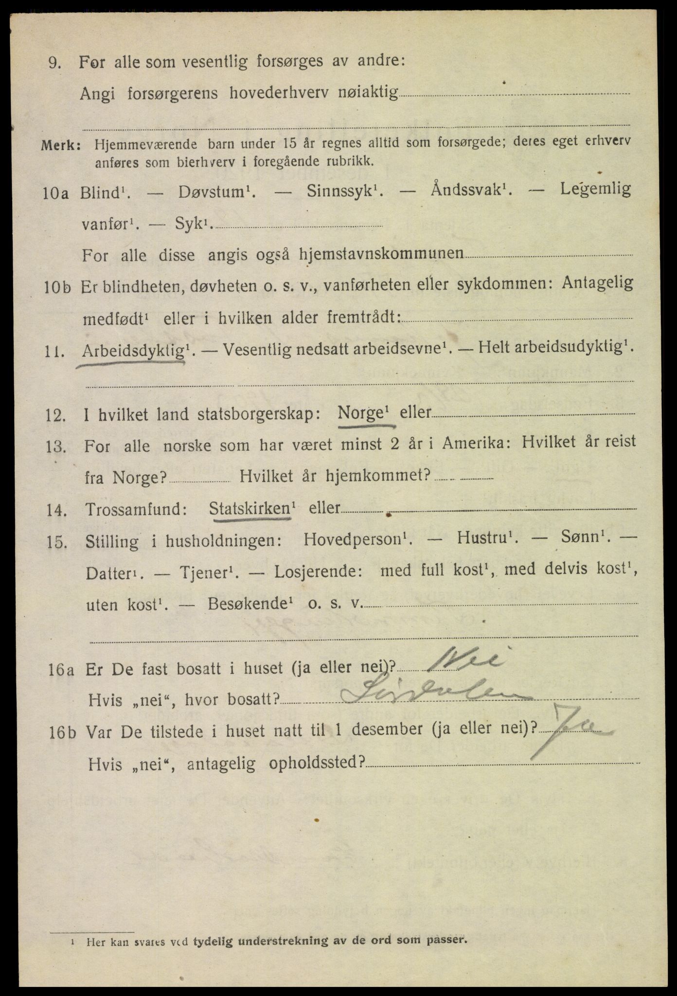 SAH, 1920 census for Trysil, 1920, p. 6216