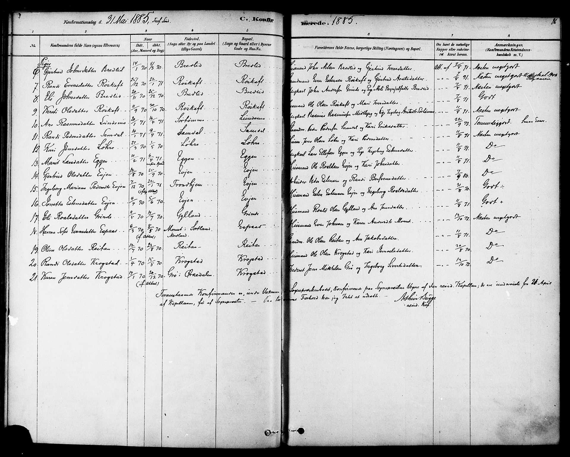 Ministerialprotokoller, klokkerbøker og fødselsregistre - Sør-Trøndelag, SAT/A-1456/692/L1105: Parish register (official) no. 692A05, 1878-1890, p. 86