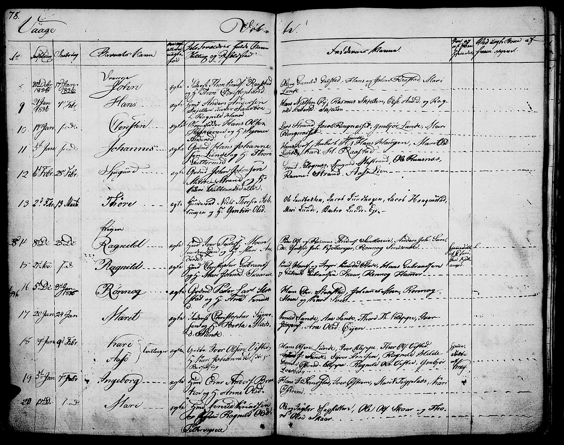 Vågå prestekontor, SAH/PREST-076/H/Ha/Haa/L0004: Parish register (official) no. 4 /1, 1827-1842, p. 78