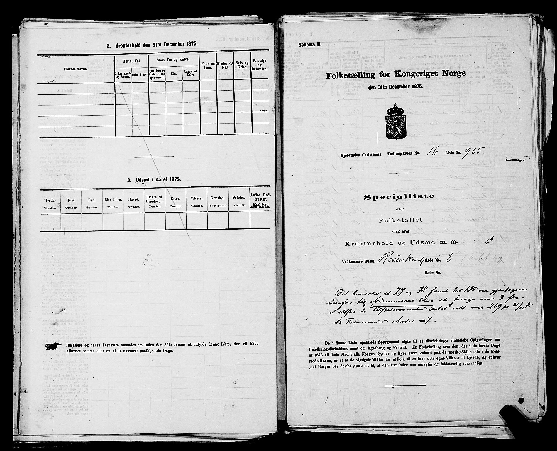 RA, 1875 census for 0301 Kristiania, 1875, p. 3097