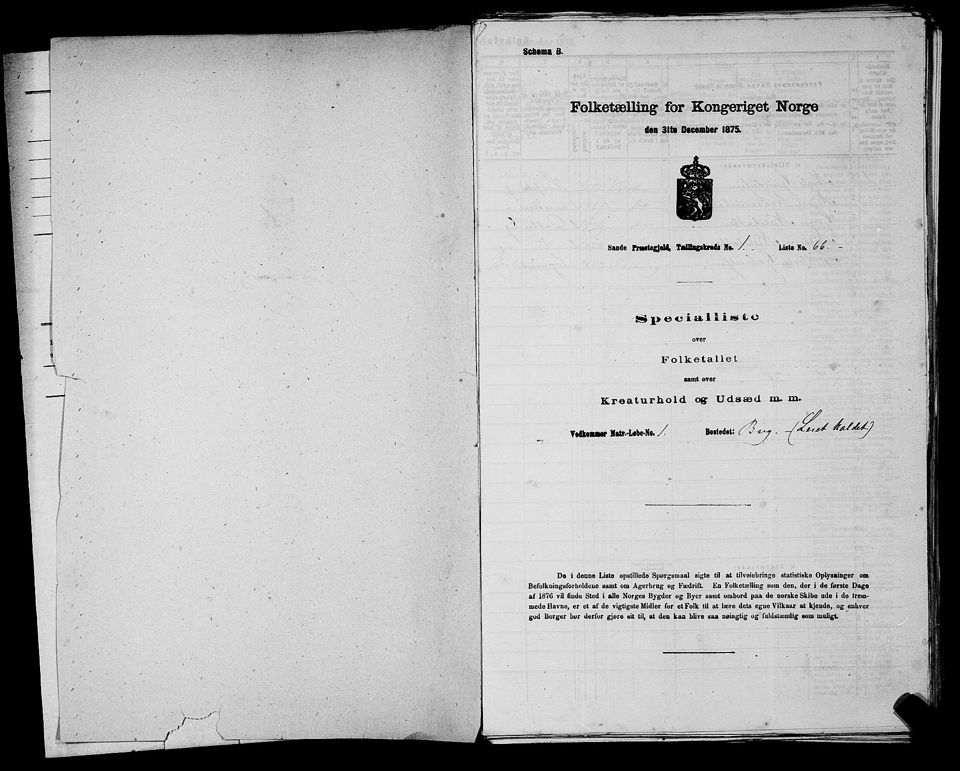 SAKO, 1875 census for 0713P Sande, 1875, p. 44