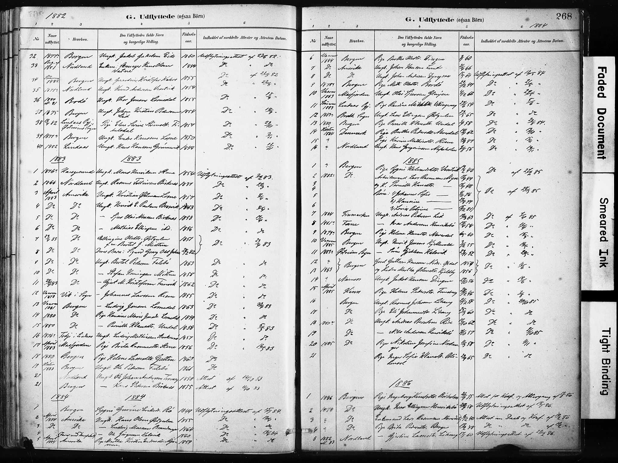 Gulen sokneprestembete, SAB/A-80201/H/Haa/Haab/L0001: Parish register (official) no. B 1, 1881-1905, p. 268