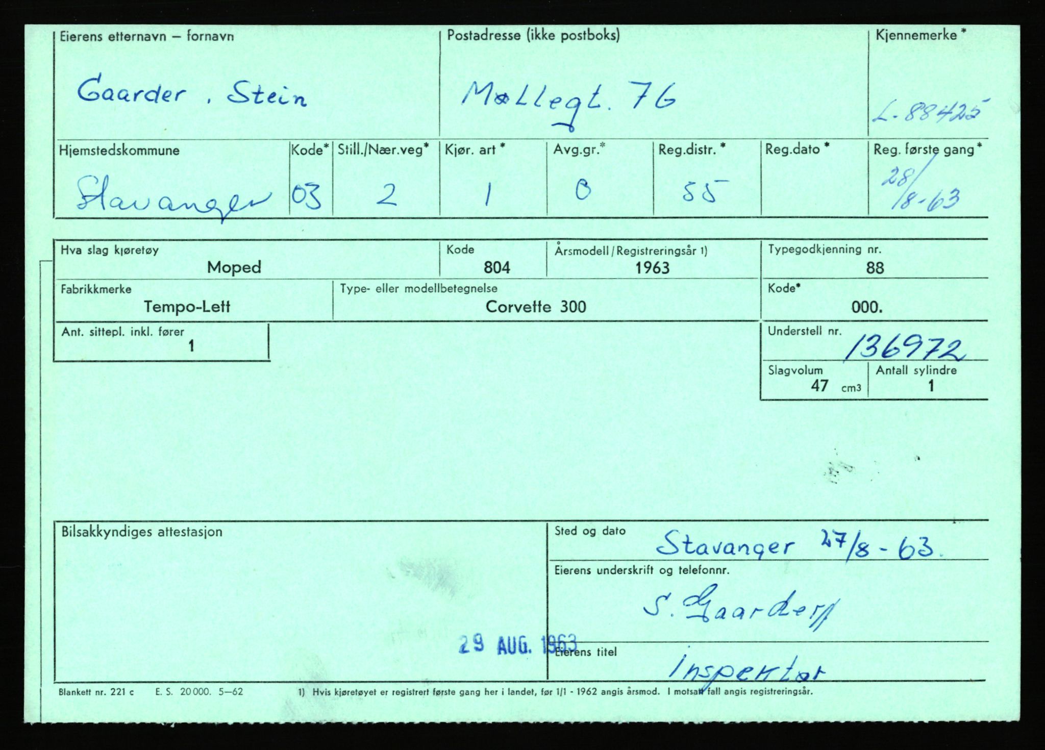 Stavanger trafikkstasjon, AV/SAST-A-101942/0/F/L0074: L-86500 - L-88799, 1930-1971, p. 2124