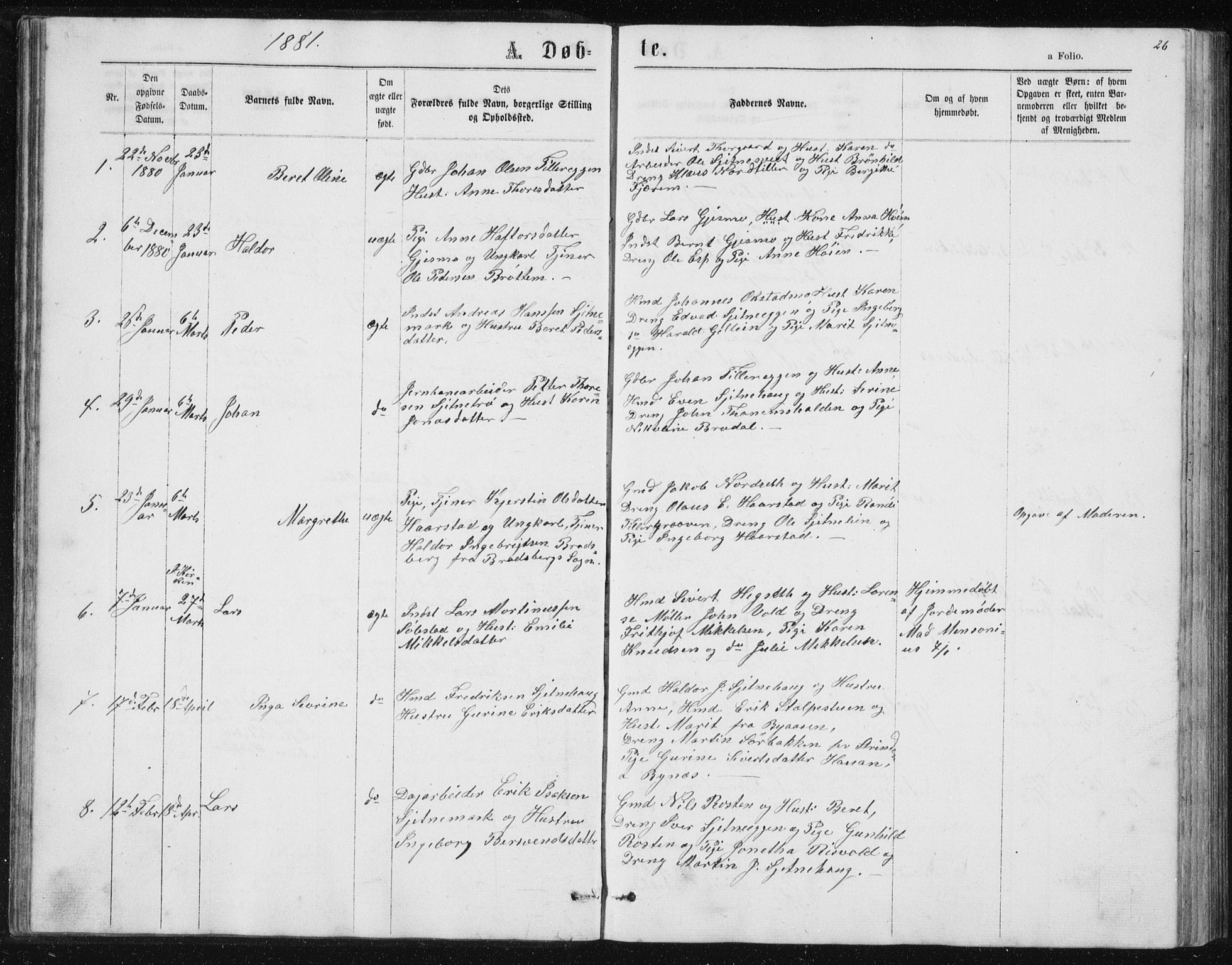 Ministerialprotokoller, klokkerbøker og fødselsregistre - Sør-Trøndelag, SAT/A-1456/621/L0459: Parish register (copy) no. 621C02, 1866-1895, p. 26