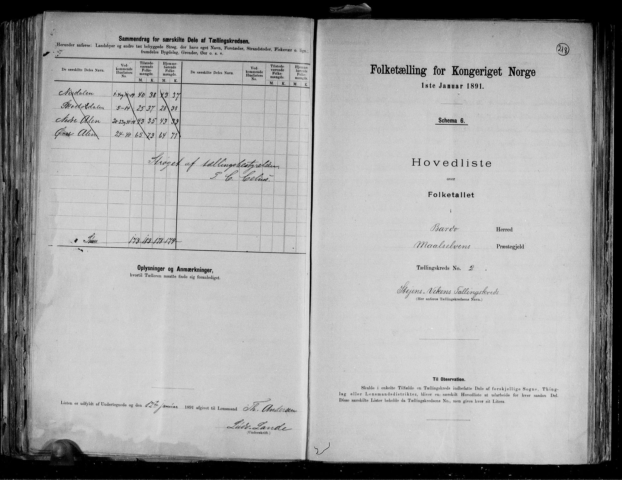 RA, 1891 census for 1922 Bardu, 1891, p. 6