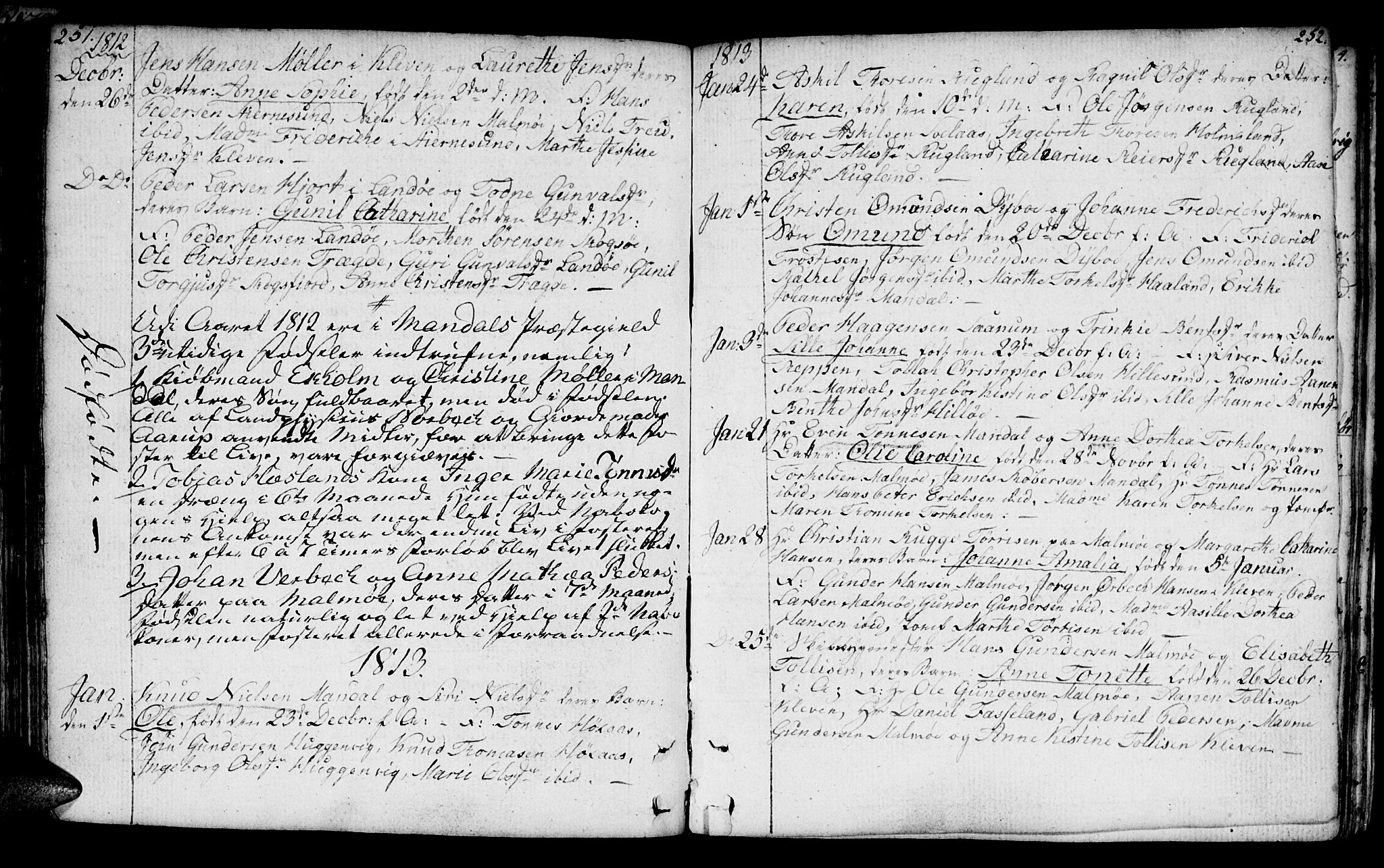 Mandal sokneprestkontor, SAK/1111-0030/F/Fa/Faa/L0008: Parish register (official) no. A 8, 1794-1817, p. 251-252