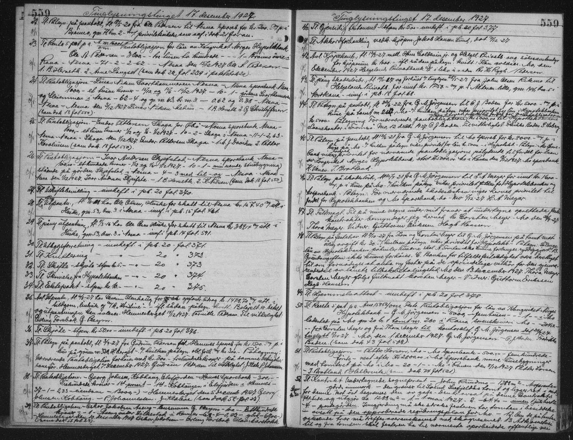 Rana sorenskriveri , AV/SAT-A-1108/1/2/2C/L0018: Mortgage book no. 18, 1923-1928, p. 559, Deed date: 17.12.1927
