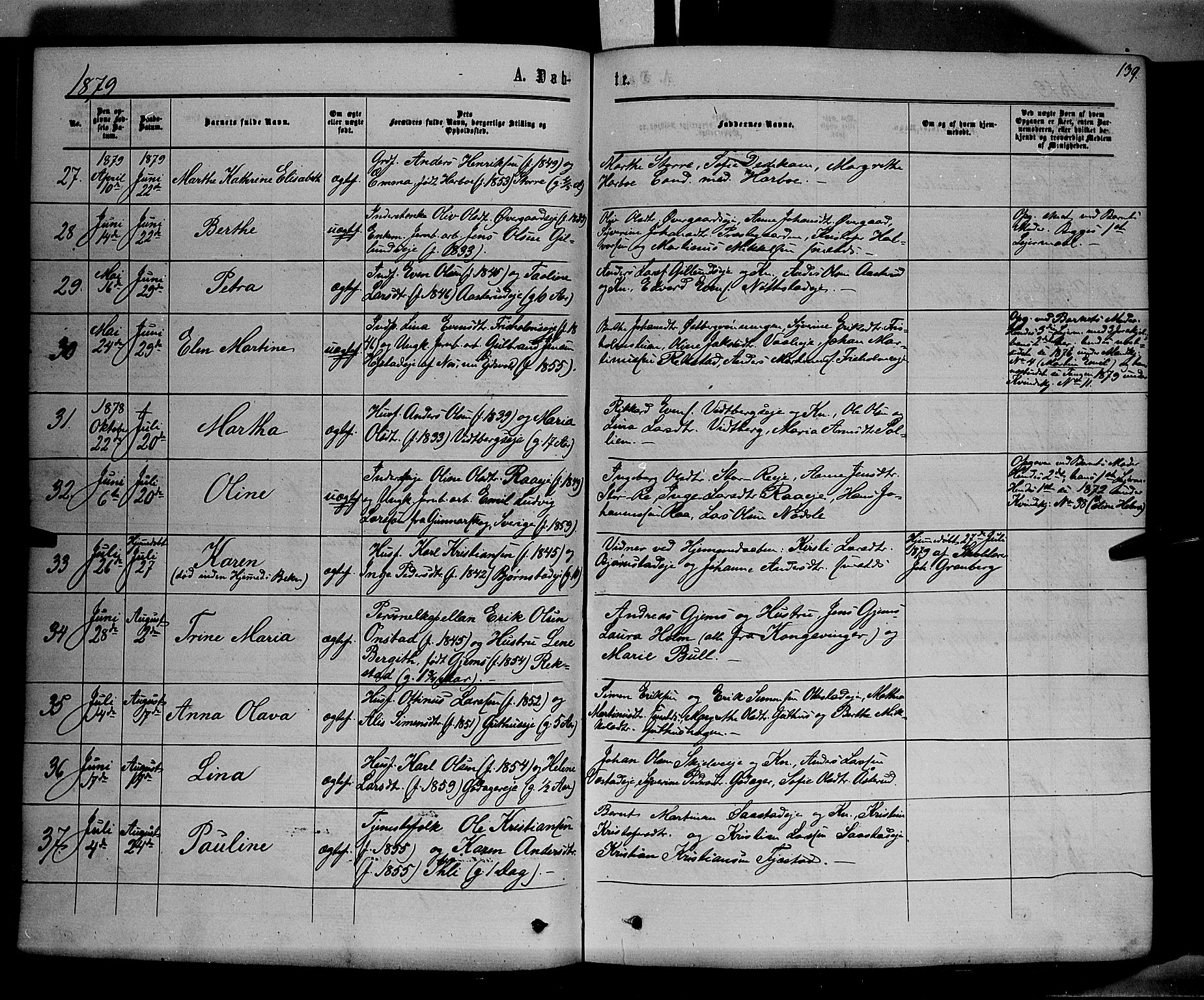 Stange prestekontor, AV/SAH-PREST-002/K/L0013: Parish register (official) no. 13, 1862-1879, p. 139