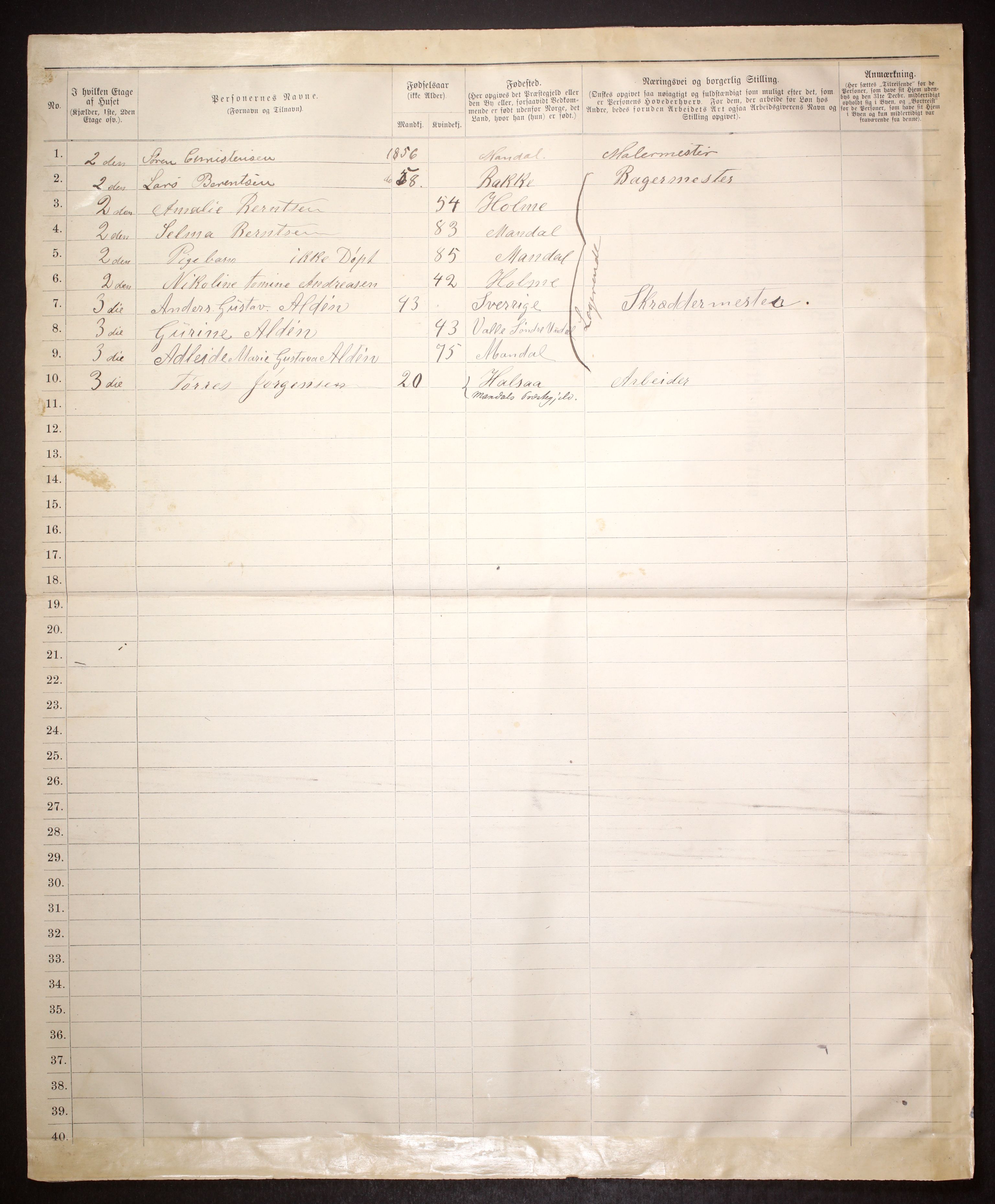 SAK, 1885 census for 1002 Mandal, 1885, p. 1274