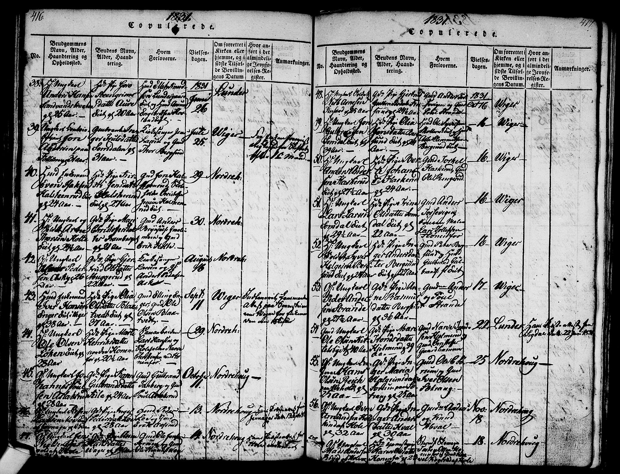 Norderhov kirkebøker, SAKO/A-237/G/Ga/L0003: Parish register (copy) no. I 3 /1, 1814-1876, p. 416-417
