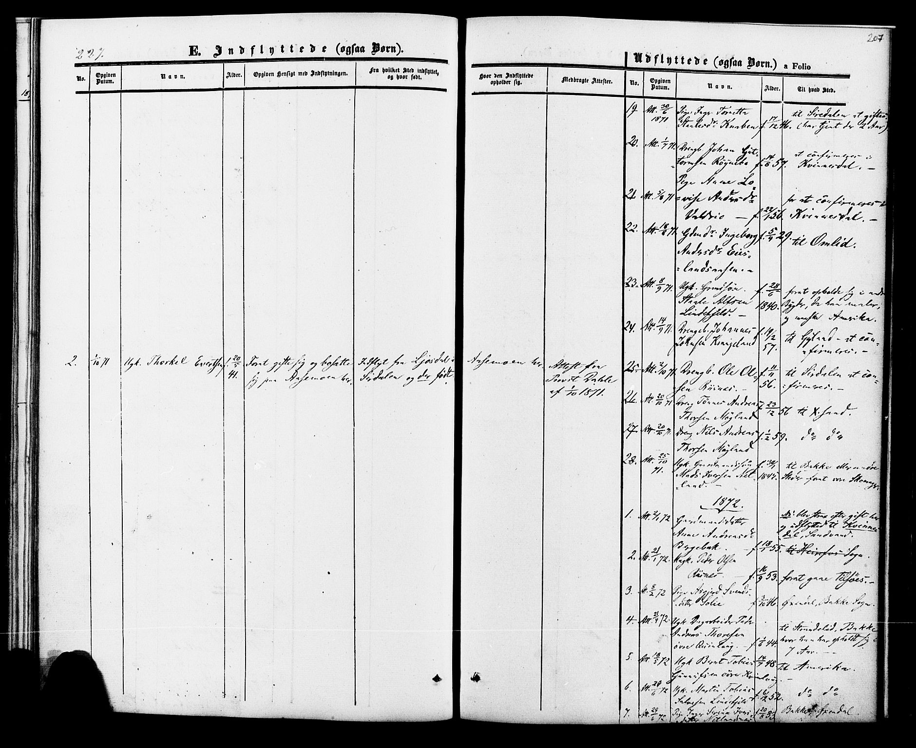 Fjotland sokneprestkontor, AV/SAK-1111-0010/F/Fa/L0001: Parish register (official) no. A 1, 1850-1879, p. 207