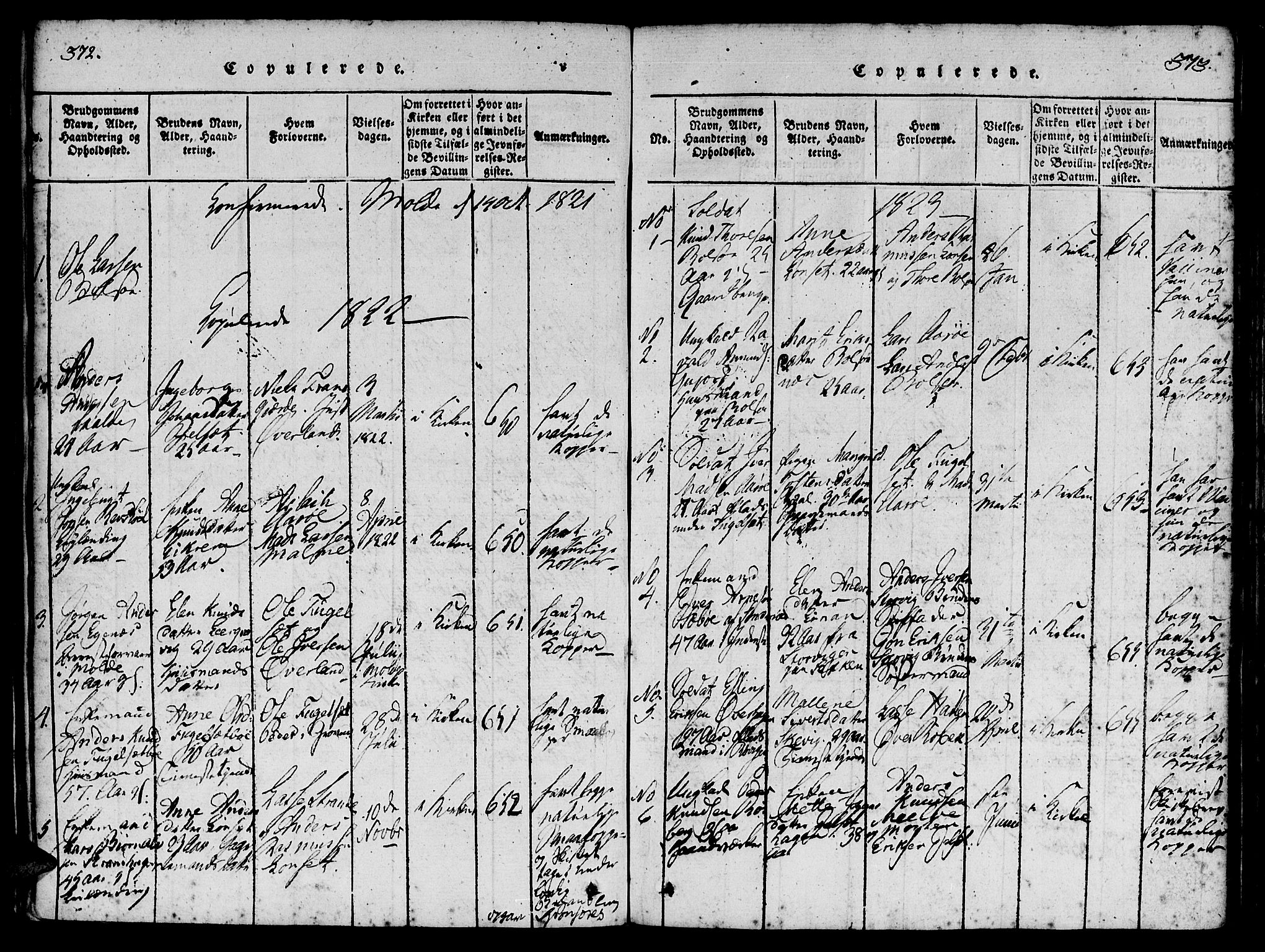 Ministerialprotokoller, klokkerbøker og fødselsregistre - Møre og Romsdal, SAT/A-1454/555/L0652: Parish register (official) no. 555A03, 1817-1843, p. 372-373