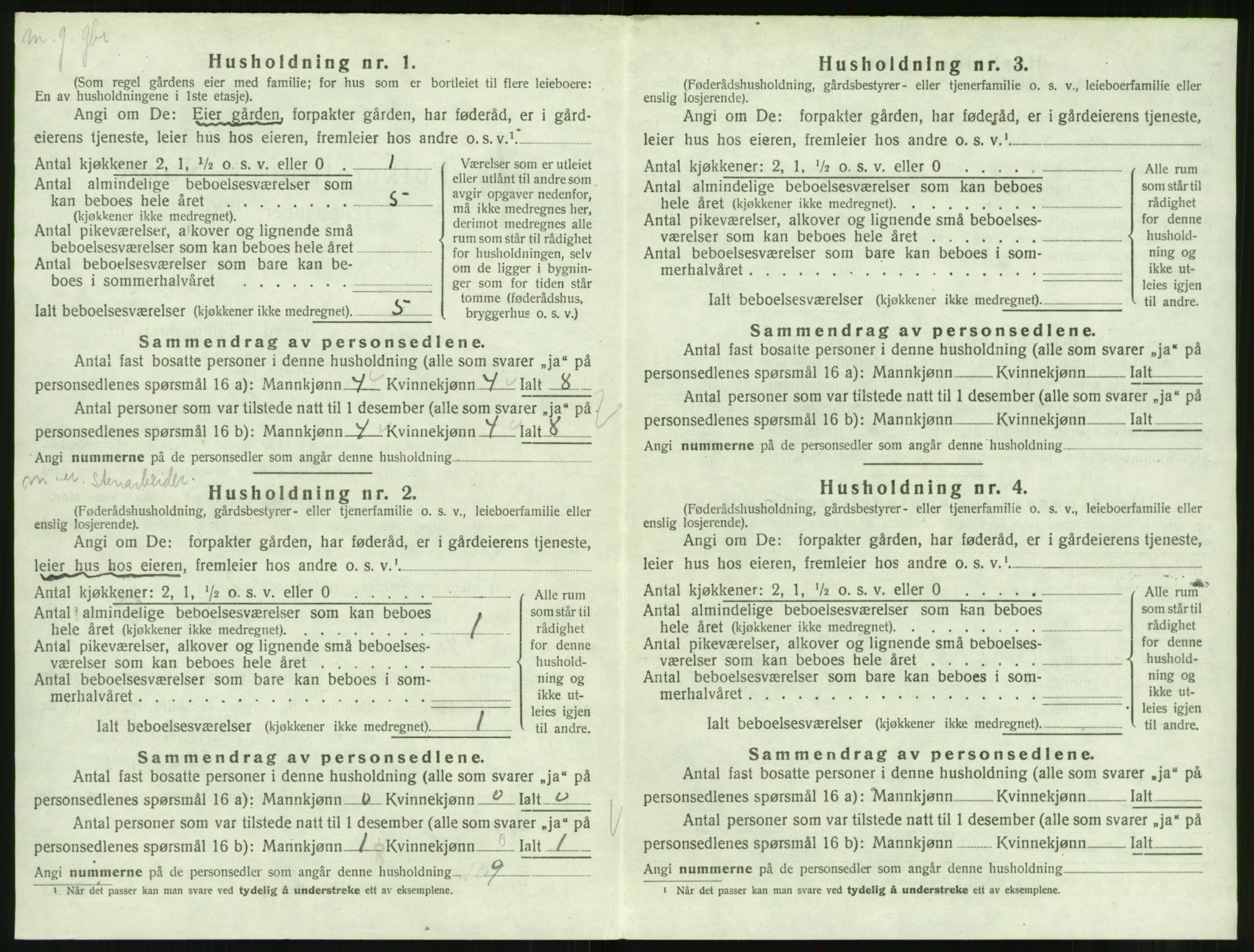 SAT, 1920 census for Ulstein, 1920, p. 483