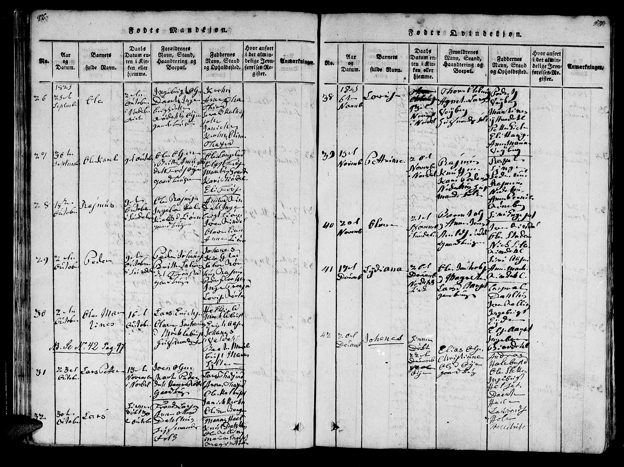 Ministerialprotokoller, klokkerbøker og fødselsregistre - Møre og Romsdal, AV/SAT-A-1454/519/L0246: Parish register (official) no. 519A05, 1817-1834, p. 96-97