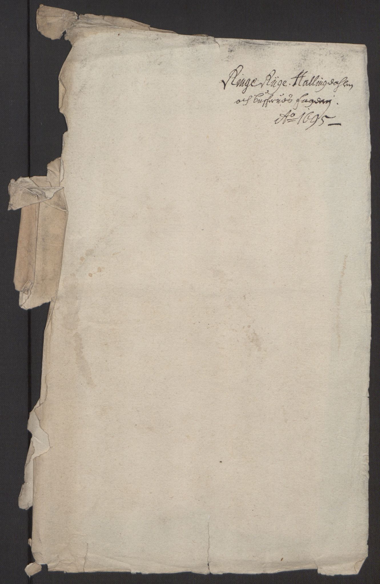 Rentekammeret inntil 1814, Reviderte regnskaper, Fogderegnskap, RA/EA-4092/R22/L1452: Fogderegnskap Ringerike, Hallingdal og Buskerud, 1695, p. 4