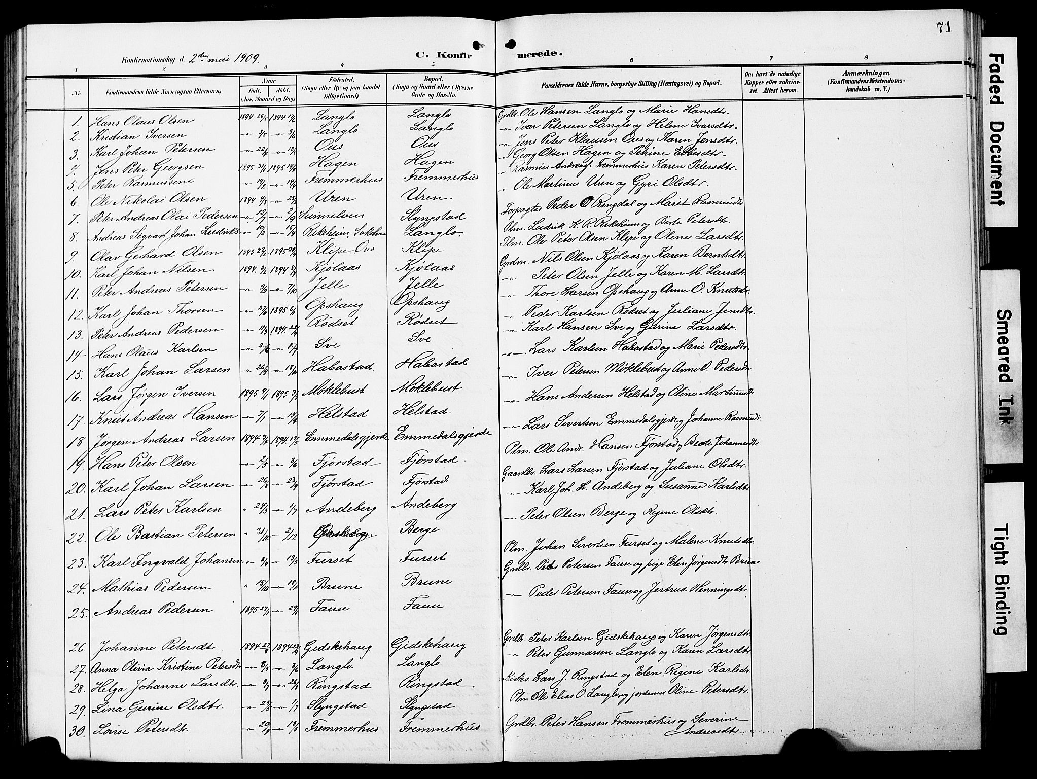 Ministerialprotokoller, klokkerbøker og fødselsregistre - Møre og Romsdal, AV/SAT-A-1454/520/L0293: Parish register (copy) no. 520C05, 1902-1923, p. 71