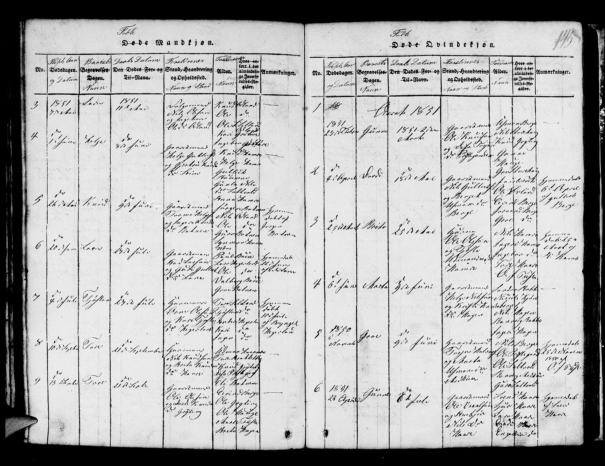 Røldal sokneprestembete, SAB/A-100247: Parish register (copy) no. A 1, 1817-1860, p. 145