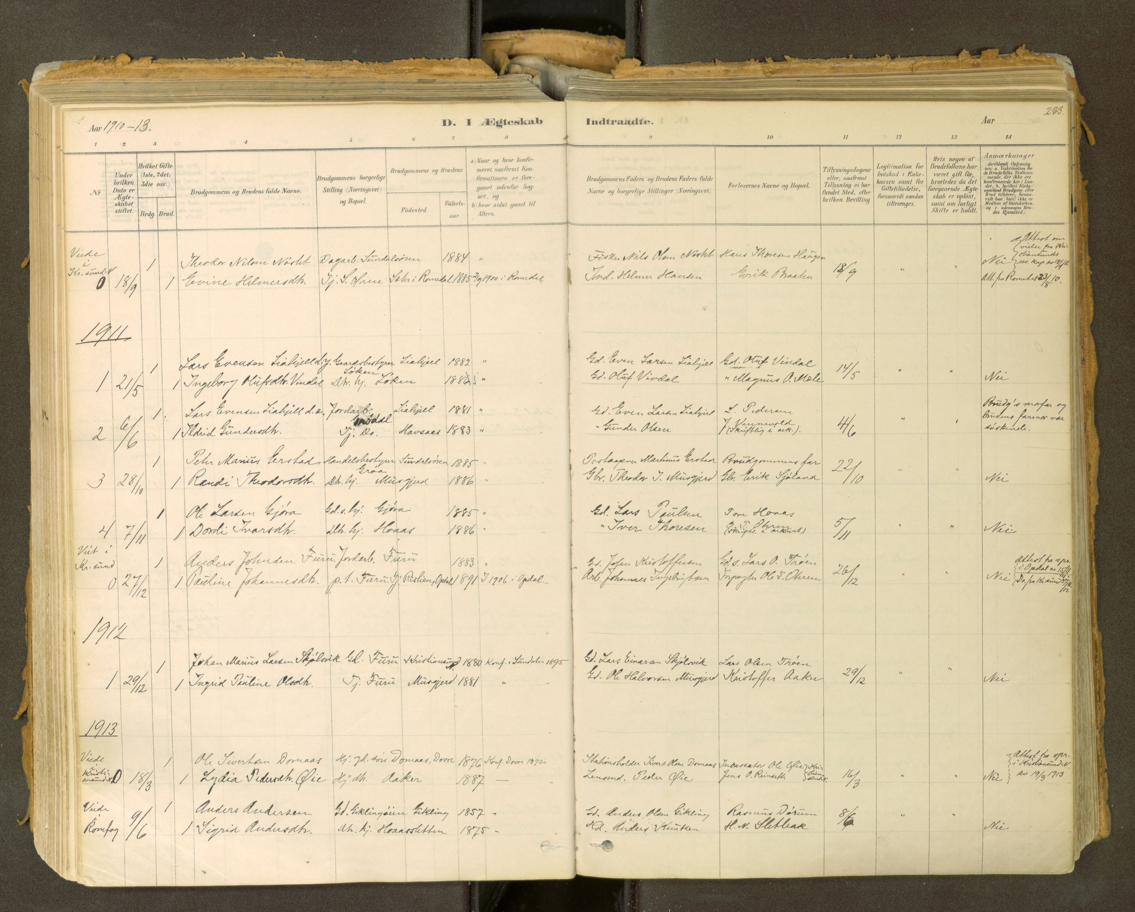 Sunndal sokneprestkontor, SAT/A-1085/1/I/I1/I1a: Parish register (official) no. 2, 1877-1914, p. 233