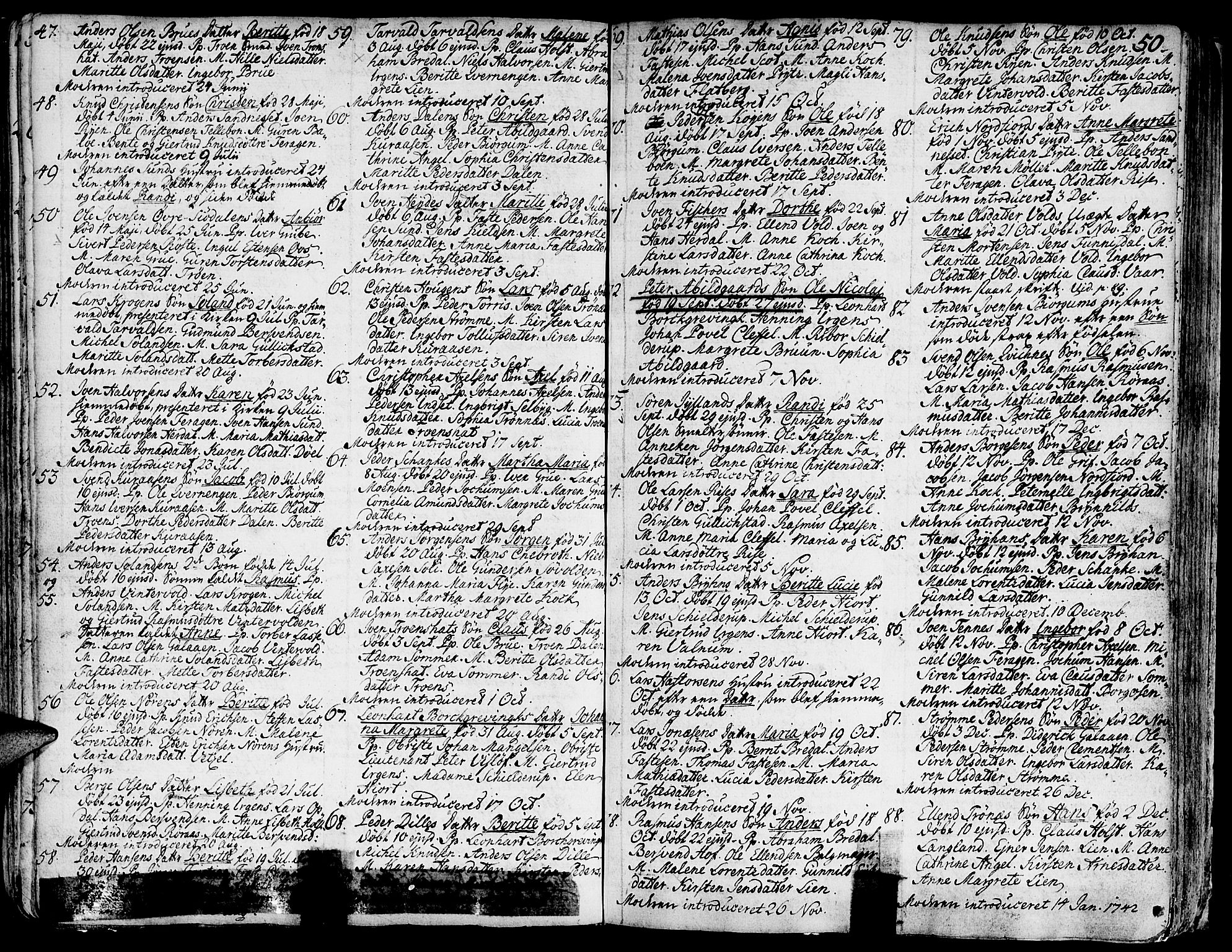 Ministerialprotokoller, klokkerbøker og fødselsregistre - Sør-Trøndelag, SAT/A-1456/681/L0925: Parish register (official) no. 681A03, 1727-1766, p. 50