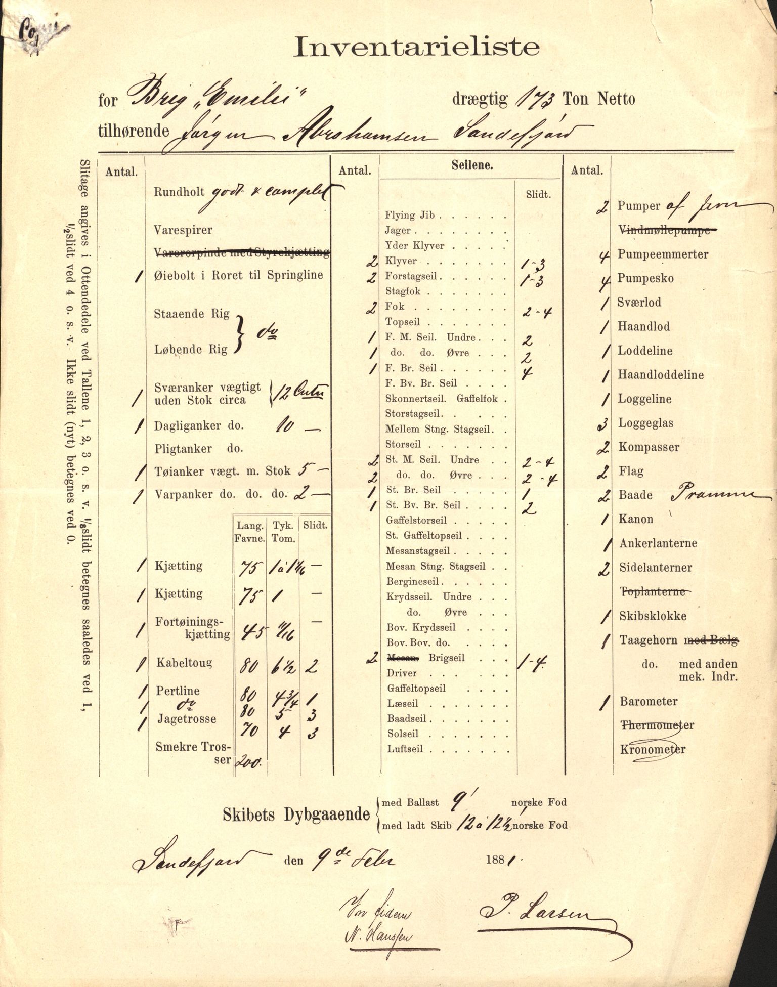 Pa 63 - Østlandske skibsassuranceforening, VEMU/A-1079/G/Ga/L0014/0013: Havaridokumenter / Heros, Emilie, 1882, p. 27