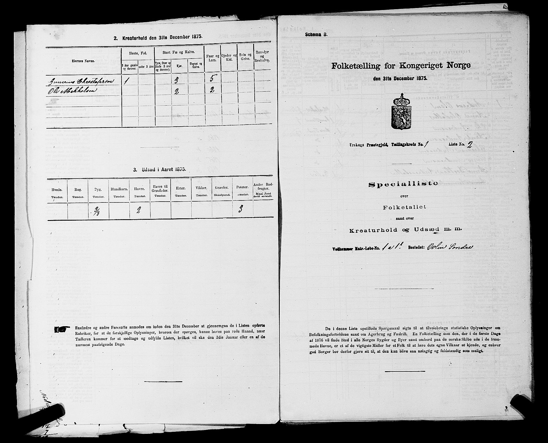 RA, 1875 census for 0224P Aurskog, 1875, p. 50