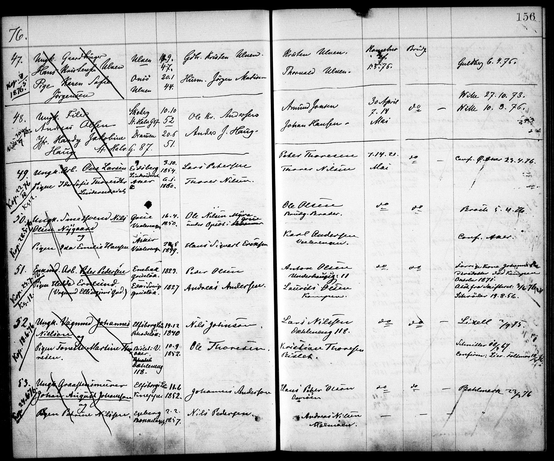 Østre Aker prestekontor Kirkebøker, AV/SAO-A-10840/H/Ha/L0001: Banns register no. I 1, 1861-1878, p. 156