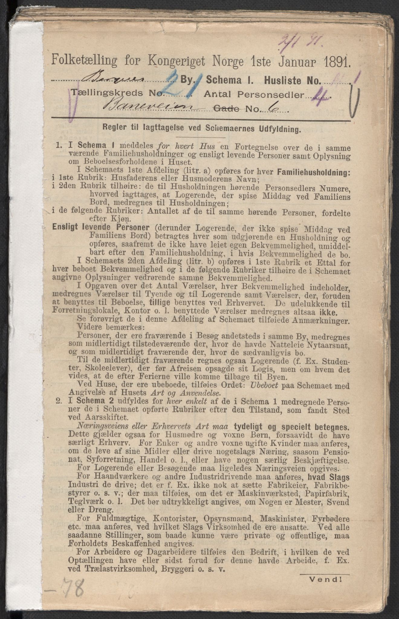 RA, 1891 Census for 1301 Bergen, 1891, p. 3308