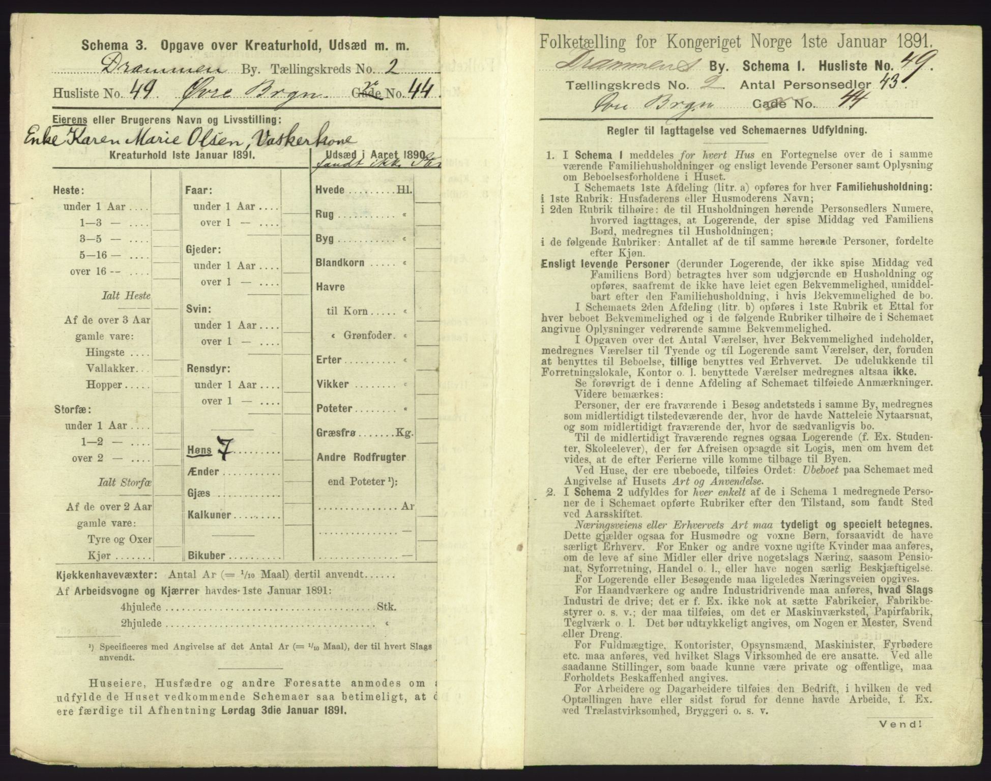 RA, 1891 census for 0602 Drammen, 1891, p. 299