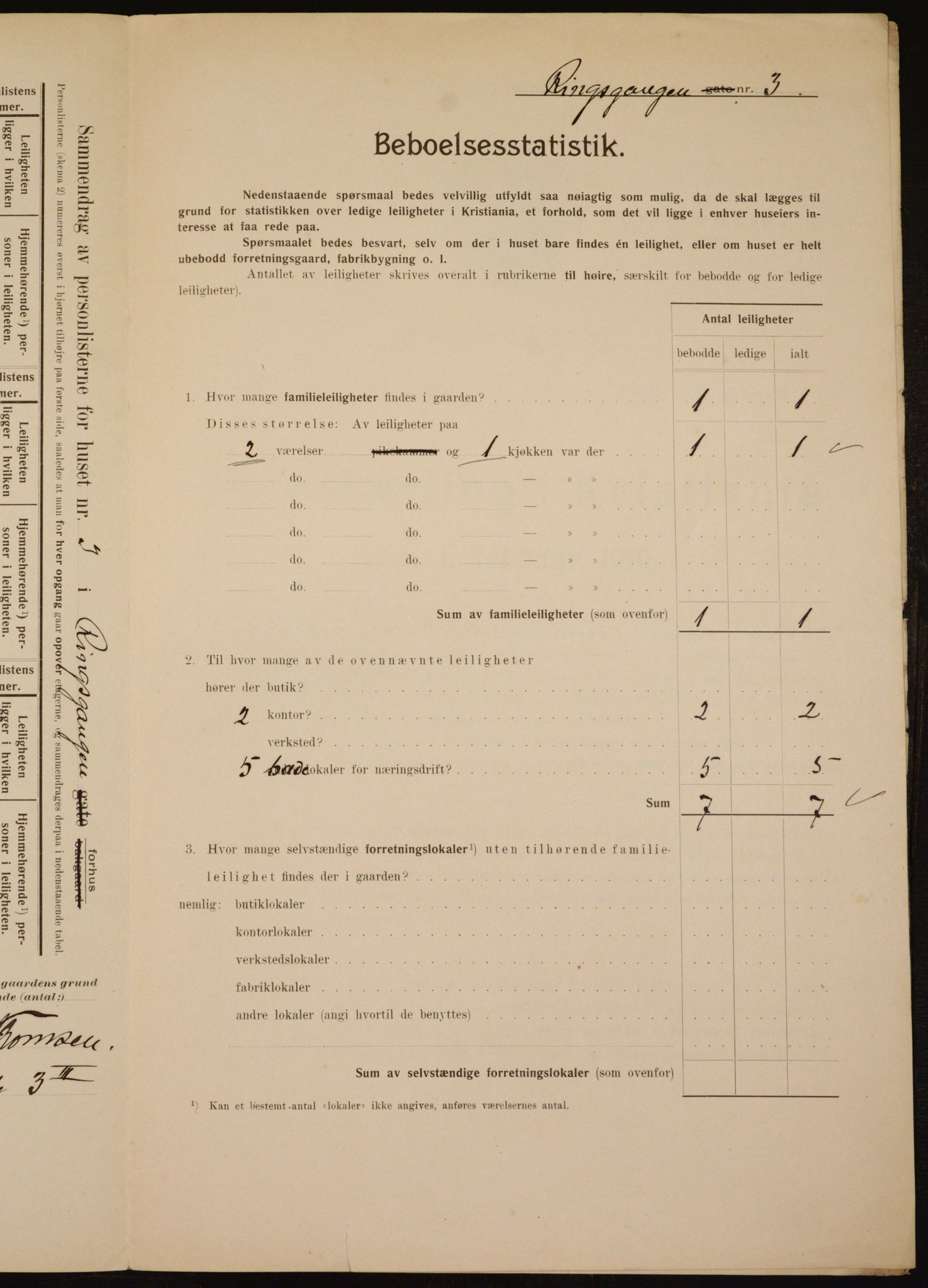 OBA, Municipal Census 1910 for Kristiania, 1910, p. 79511