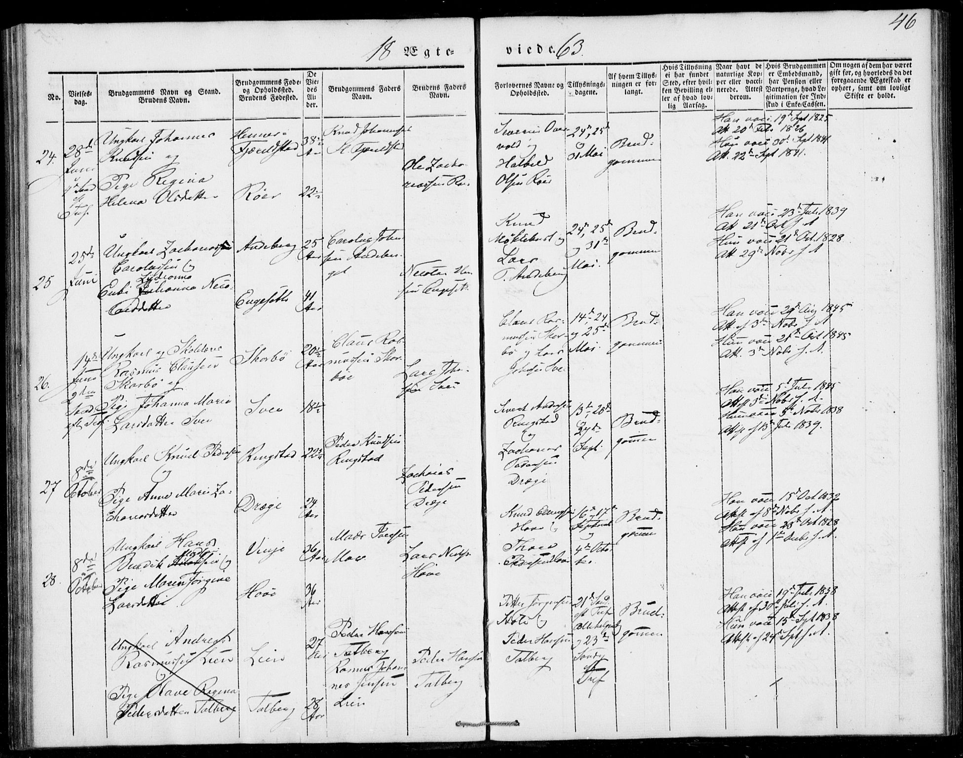 Ministerialprotokoller, klokkerbøker og fødselsregistre - Møre og Romsdal, AV/SAT-A-1454/520/L0276: Parish register (official) no. 520A06, 1844-1881, p. 46