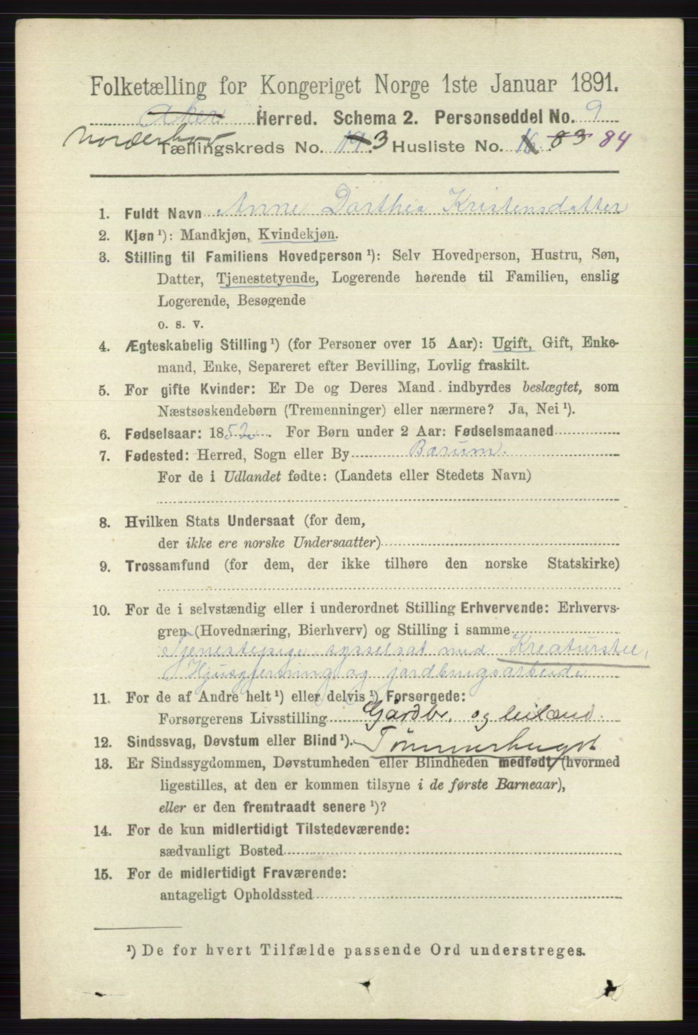 RA, 1891 census for 0613 Norderhov, 1891, p. 1679