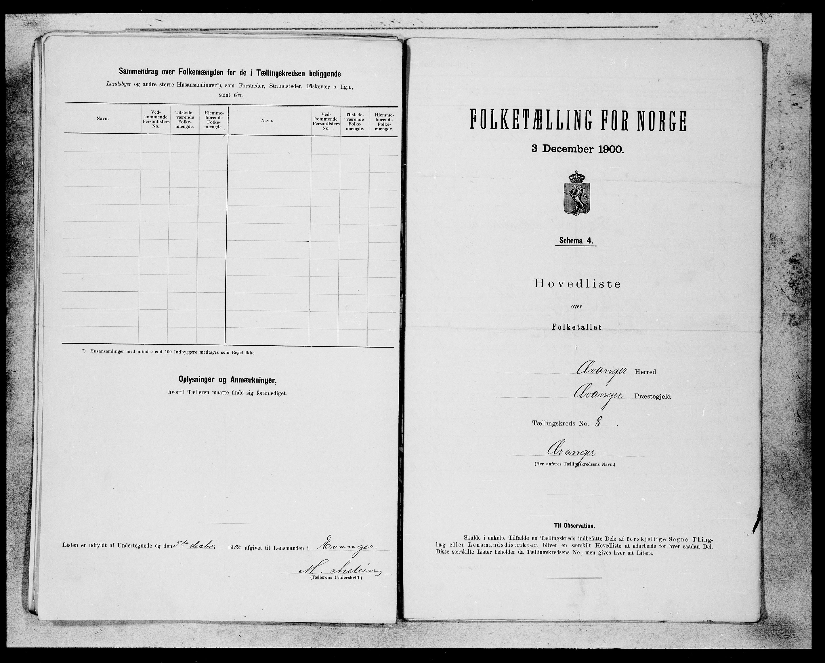 SAB, 1900 census for Evanger, 1900, p. 15