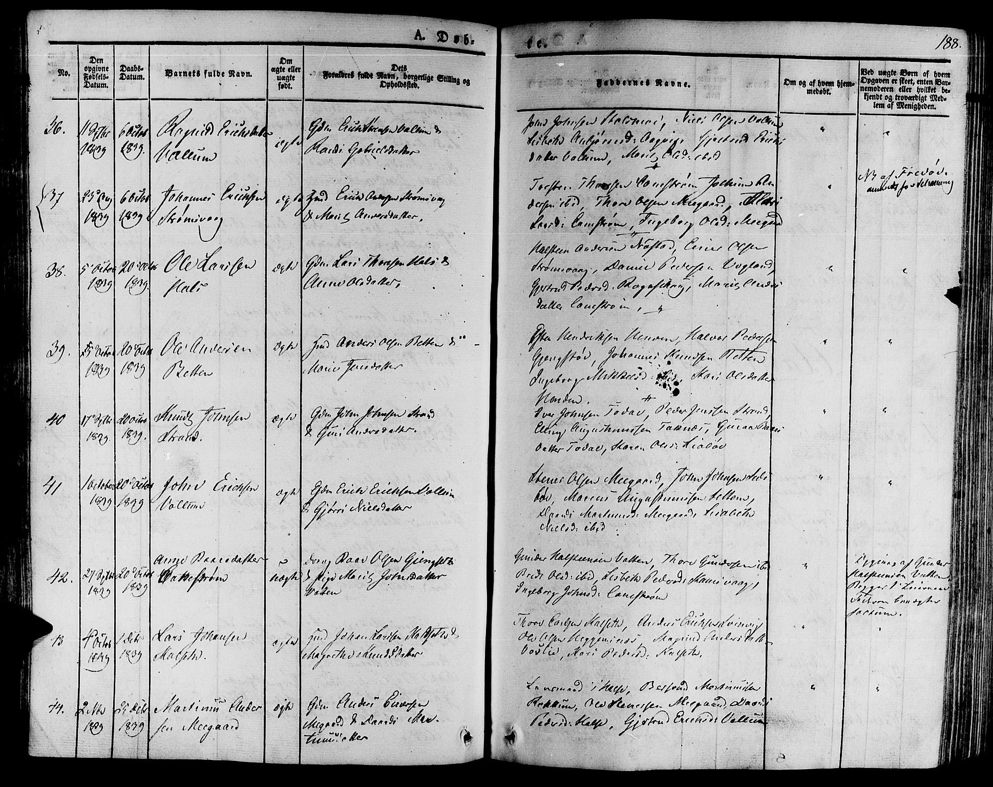 Ministerialprotokoller, klokkerbøker og fødselsregistre - Møre og Romsdal, AV/SAT-A-1454/592/L1025: Parish register (official) no. 592A03 /2, 1831-1849, p. 188