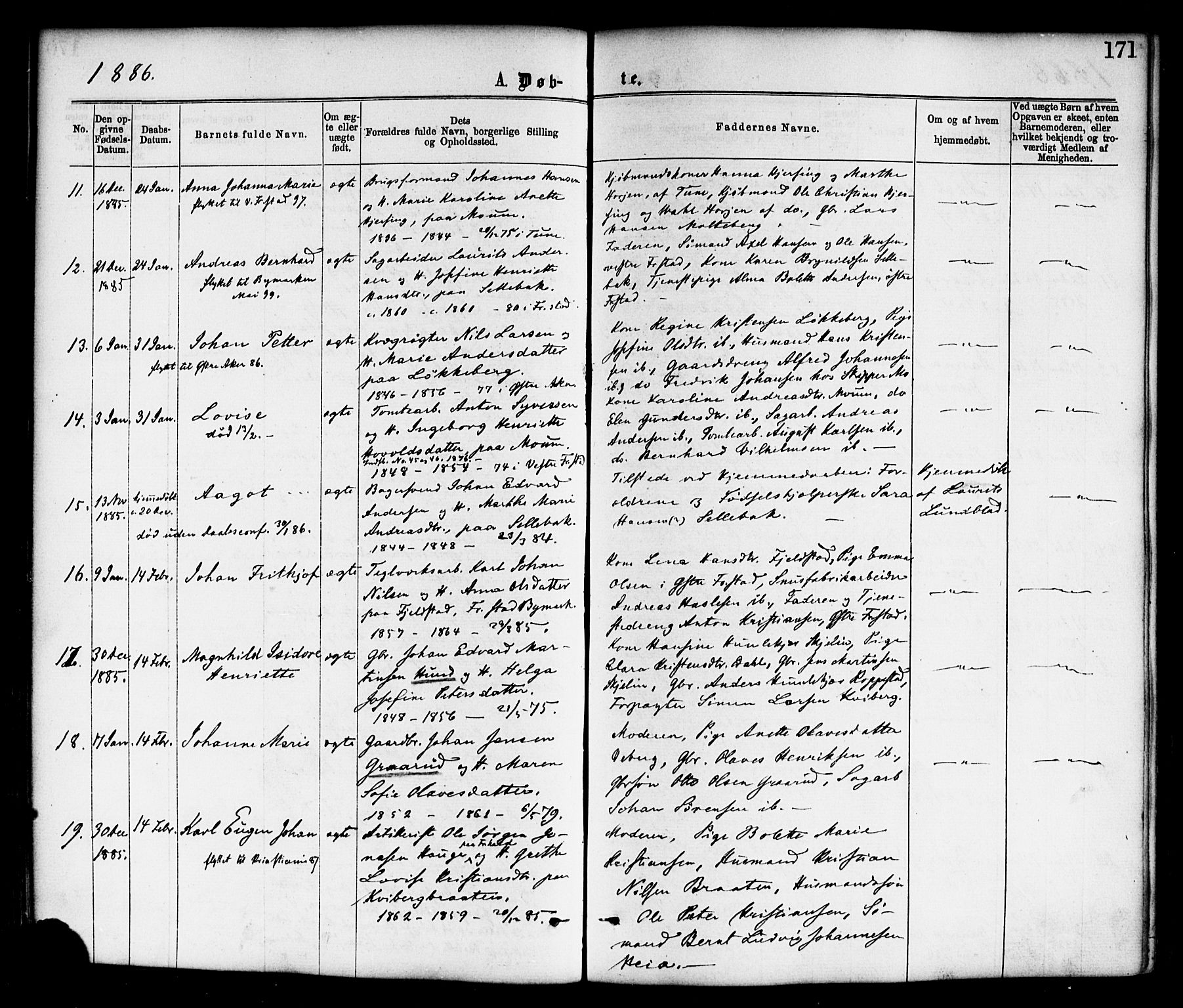 Borge prestekontor Kirkebøker, SAO/A-10903/F/Fa/L0007: Parish register (official) no. I 7, 1875-1886, p. 171