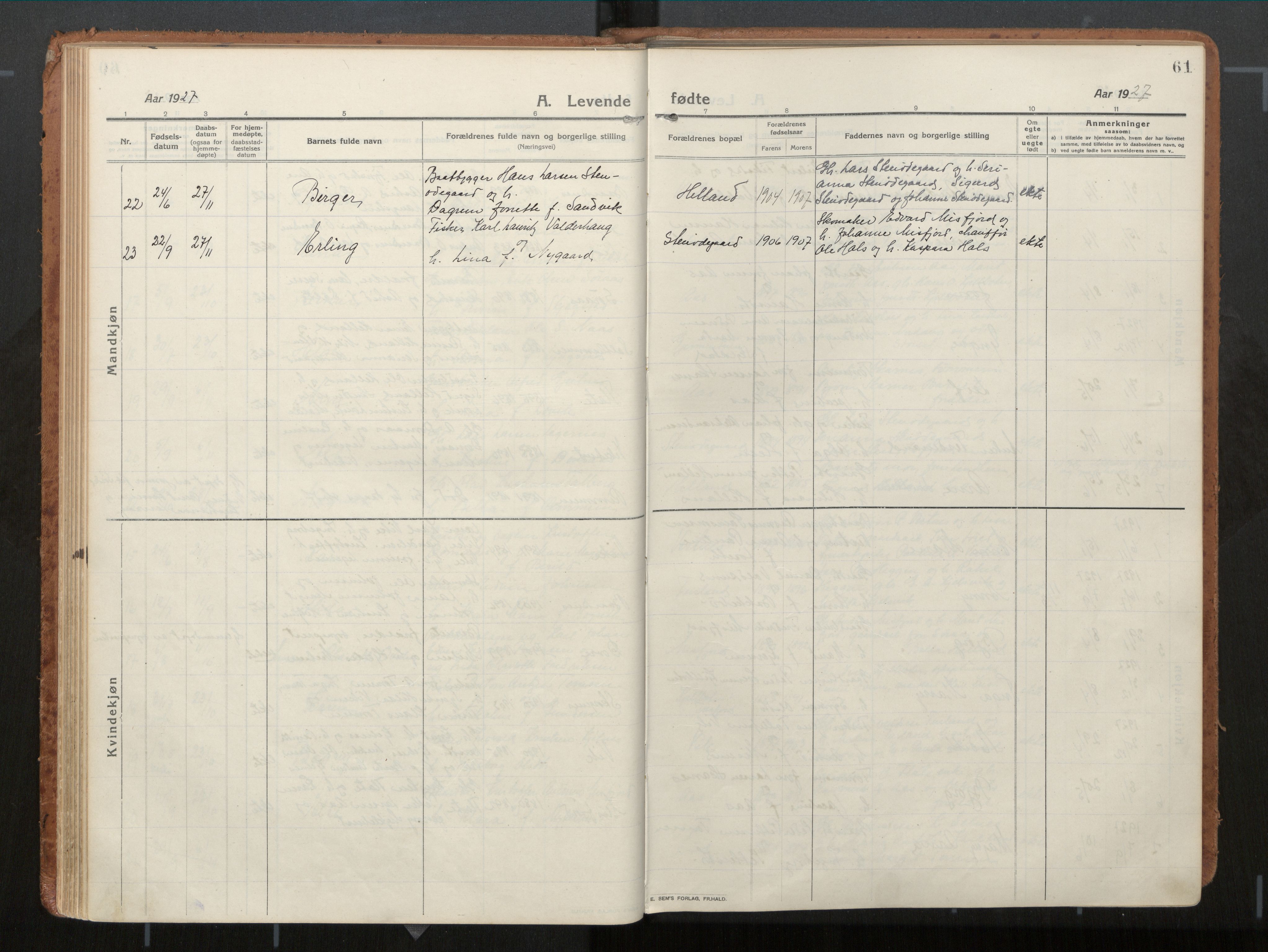 Ministerialprotokoller, klokkerbøker og fødselsregistre - Møre og Romsdal, AV/SAT-A-1454/539/L0534a: Parish register (official) no. 539A08, 1912-1935, p. 61