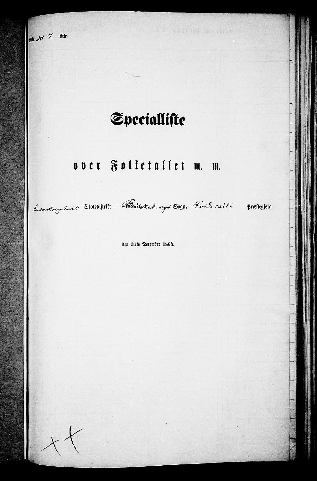 RA, 1865 census for Kviteseid, 1865, p. 95