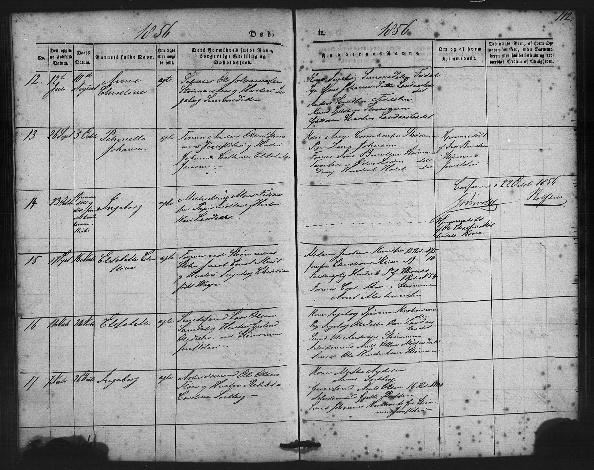 St. Jørgens hospital og Årstad sokneprestembete, AV/SAB-A-99934: Parish register (copy) no. A 2, 1843-1863, p. 112