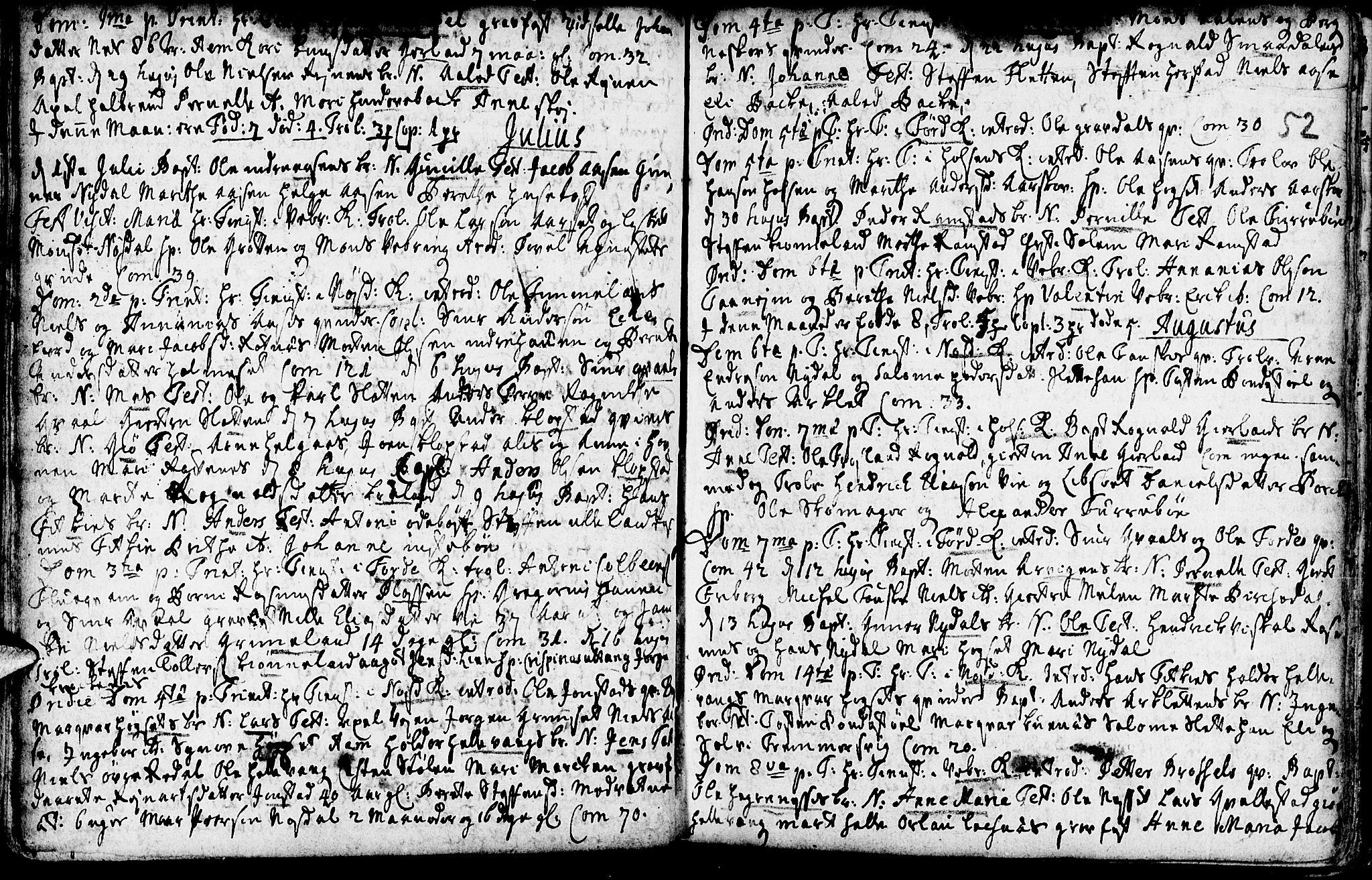 Førde sokneprestembete, AV/SAB-A-79901/H/Haa/Haaa/L0002: Parish register (official) no. A 2, 1728-1748, p. 52