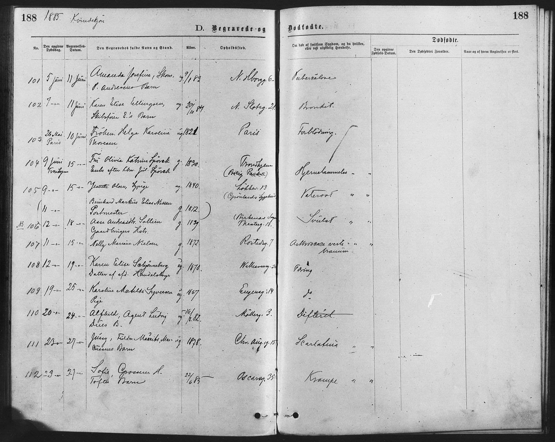 Trefoldighet prestekontor Kirkebøker, AV/SAO-A-10882/F/Fd/L0002: Parish register (official) no. IV 2, 1877-1885, p. 188