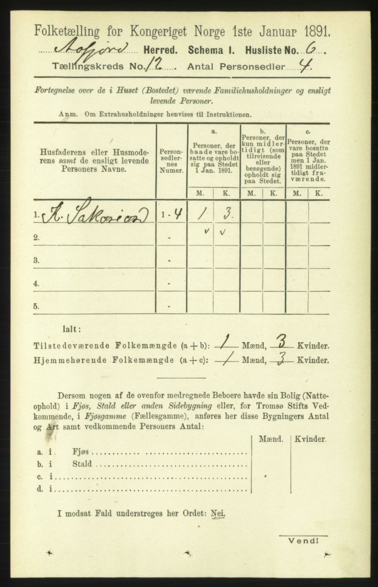 RA, 1891 census for 1630 Åfjord, 1891, p. 3692