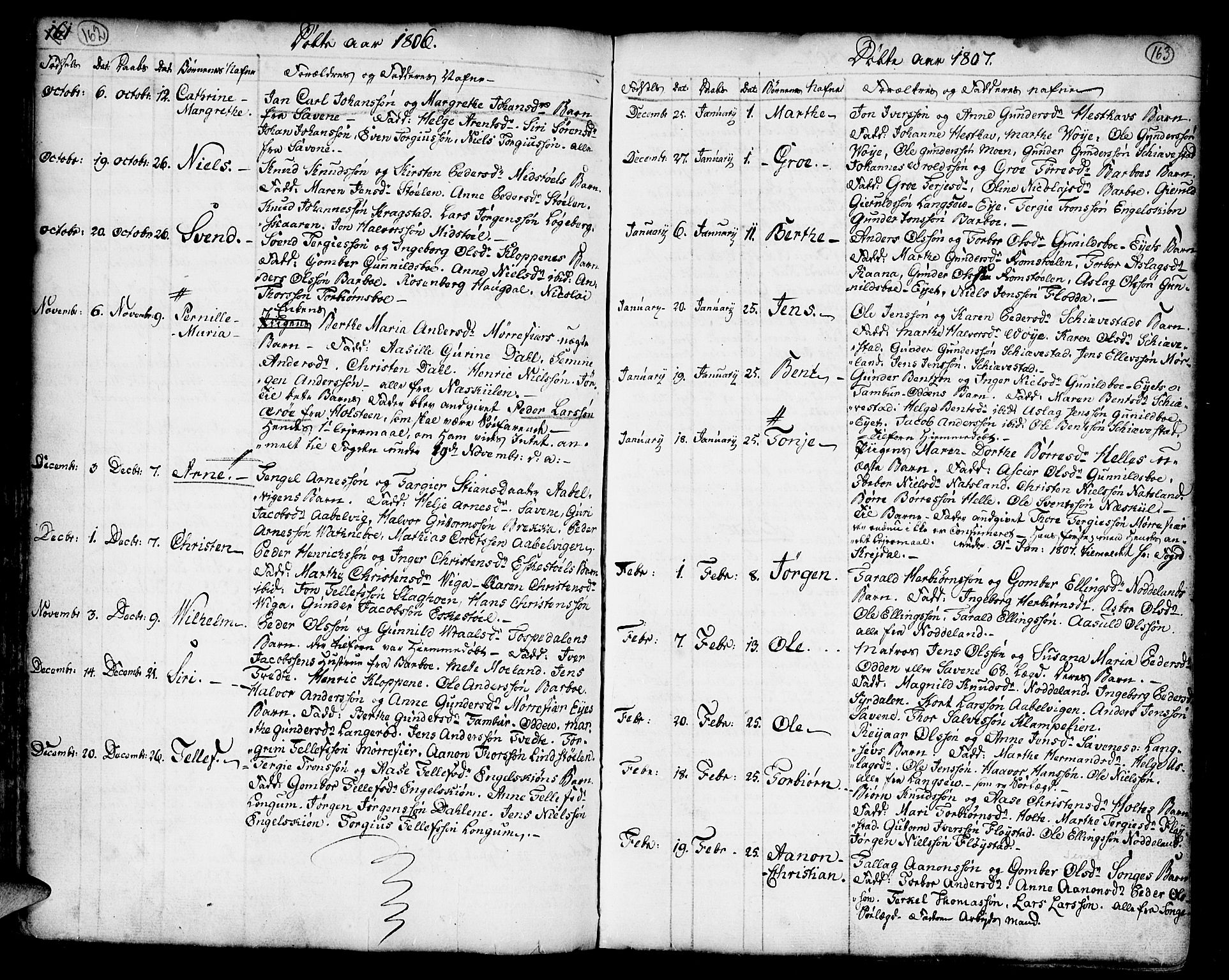 Austre Moland sokneprestkontor, SAK/1111-0001/F/Fa/Faa/L0002: Parish register (official) no. A 2, 1747-1808, p. 162-163