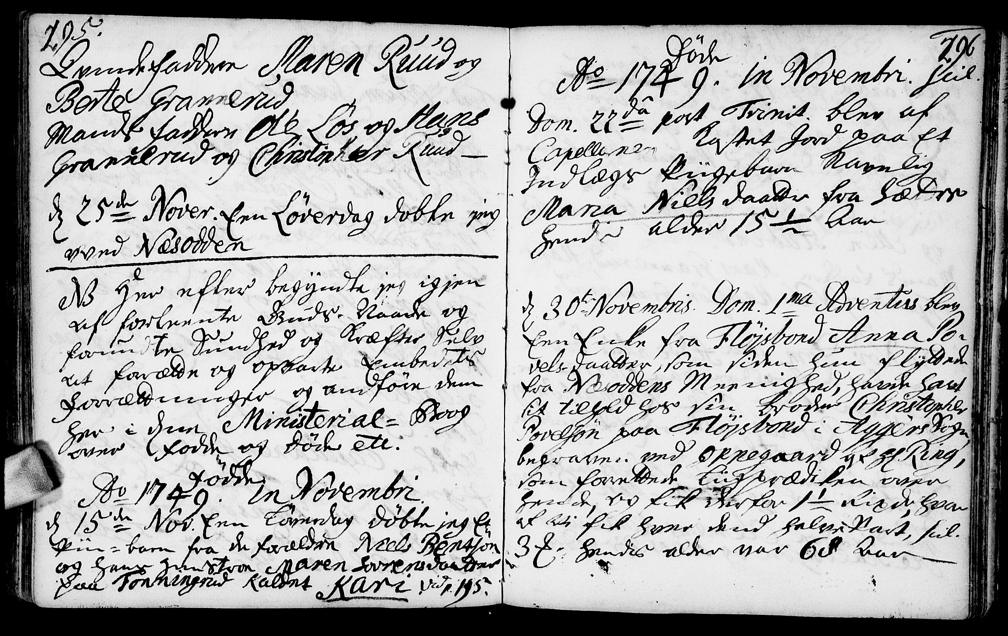 Nesodden prestekontor Kirkebøker, AV/SAO-A-10013/F/Fa/L0001: Parish register (official) no. I 1, 1709-1750, p. 295-296