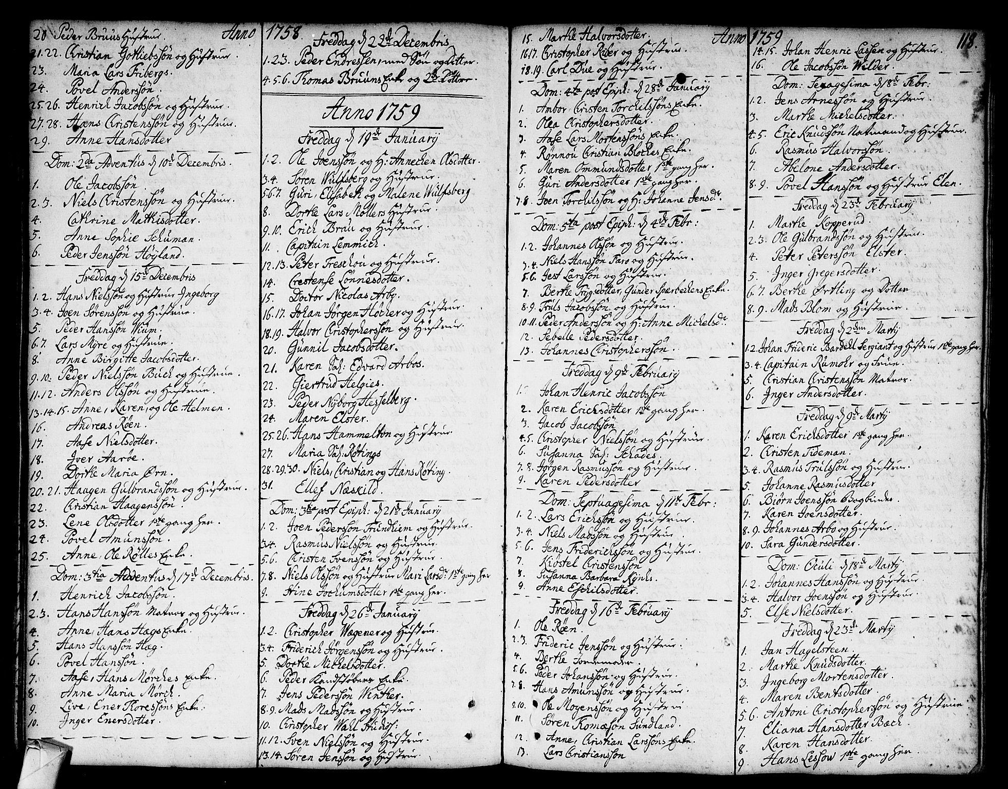 Strømsø kirkebøker, AV/SAKO-A-246/F/Fa/L0008: Parish register (official) no. I 8, 1748-1774, p. 118