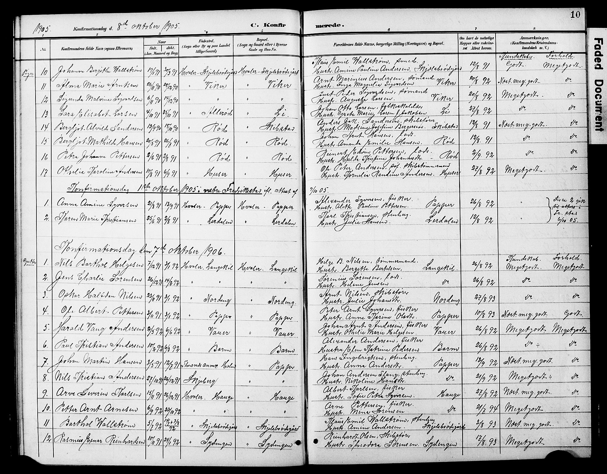 Hvaler prestekontor Kirkebøker, AV/SAO-A-2001/G/Gb/L0002: Parish register (copy) no. II 2, 1901-1928, p. 10