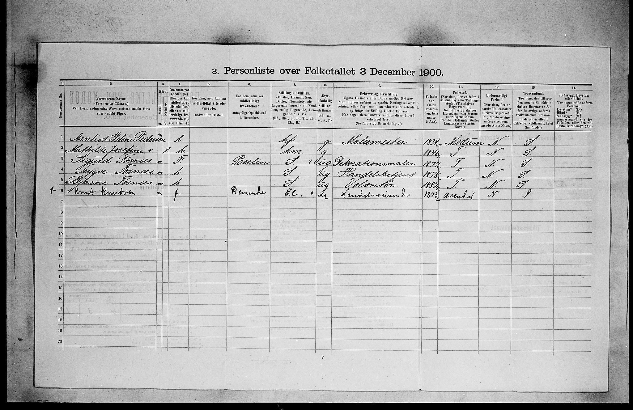 SAO, 1900 census for Kristiania, 1900, p. 5302