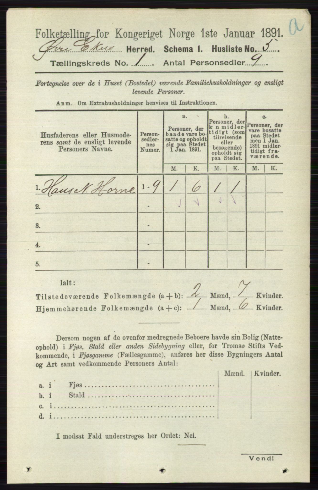 RA, 1891 census for 0624 Øvre Eiker, 1891, p. 63