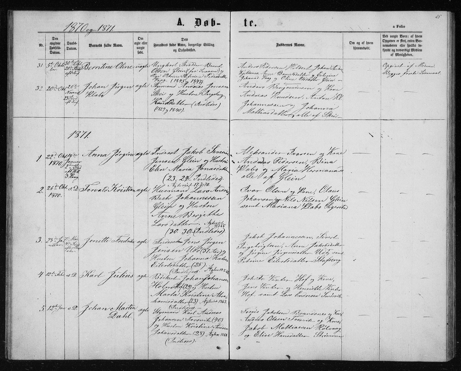 Ministerialprotokoller, klokkerbøker og fødselsregistre - Nordland, SAT/A-1459/835/L0531: Parish register (copy) no. 835C03, 1865-1877, p. 25